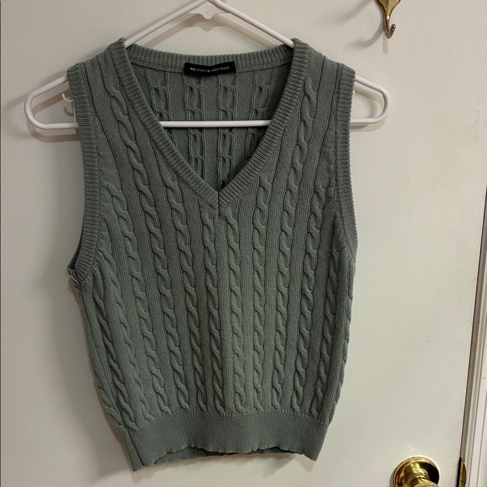 Brandy Melville Sage Green Knit Vest